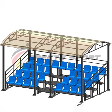 Купить Трибуна для зрителей 4 ряда на 34 места с навесом и перилами в Белокурихе 
